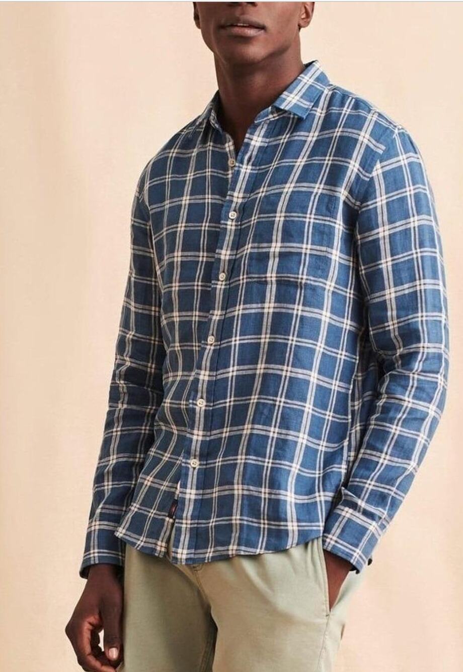 Faherty Laguna Linen Shirt Coastal Minimalist Preppy 100% Linen Button Down